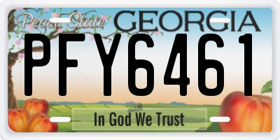 GA license plate PFY6461