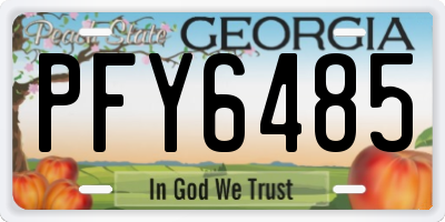 GA license plate PFY6485