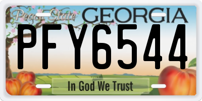 GA license plate PFY6544