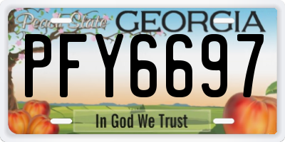 GA license plate PFY6697