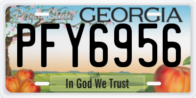 GA license plate PFY6956