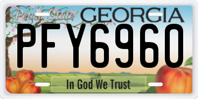 GA license plate PFY6960