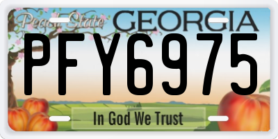 GA license plate PFY6975