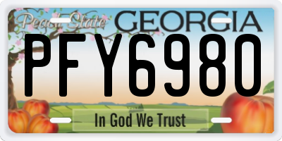 GA license plate PFY6980