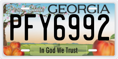 GA license plate PFY6992