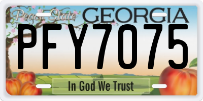 GA license plate PFY7075