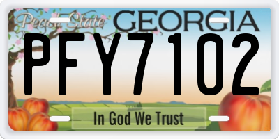 GA license plate PFY7102