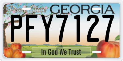 GA license plate PFY7127