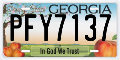 GA license plate PFY7137