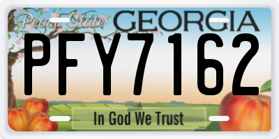 GA license plate PFY7162