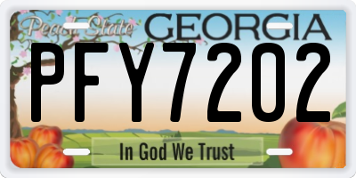 GA license plate PFY7202