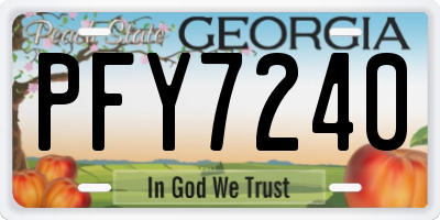 GA license plate PFY7240