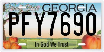 GA license plate PFY7690