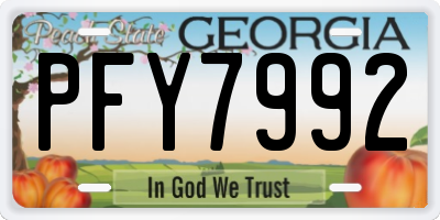 GA license plate PFY7992