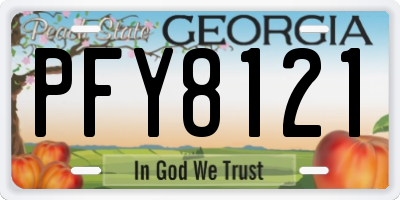 GA license plate PFY8121