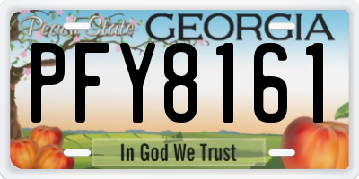 GA license plate PFY8161