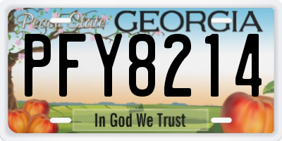 GA license plate PFY8214