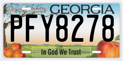 GA license plate PFY8278