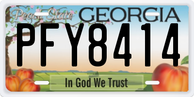 GA license plate PFY8414