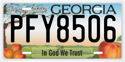 GA license plate PFY8506