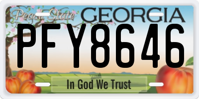 GA license plate PFY8646