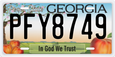 GA license plate PFY8749