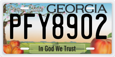 GA license plate PFY8902