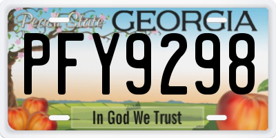 GA license plate PFY9298