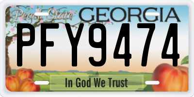 GA license plate PFY9474