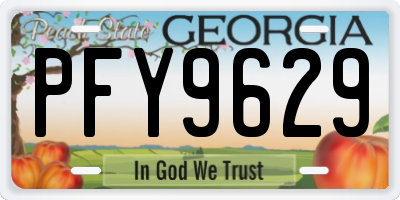 GA license plate PFY9629