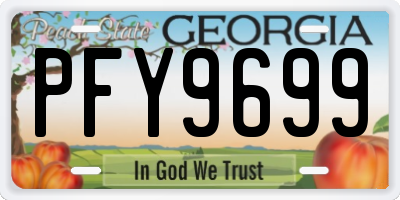 GA license plate PFY9699