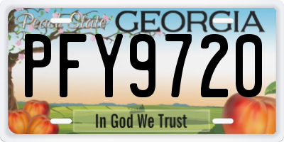 GA license plate PFY9720