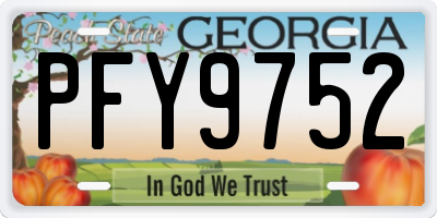 GA license plate PFY9752