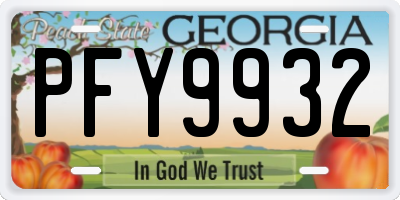 GA license plate PFY9932
