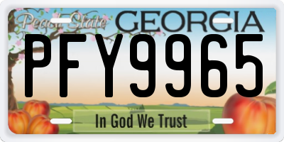 GA license plate PFY9965