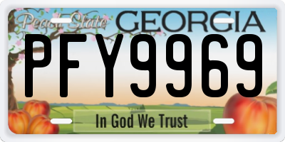 GA license plate PFY9969