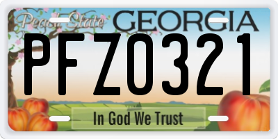GA license plate PFZ0321