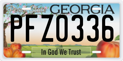 GA license plate PFZ0336