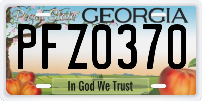 GA license plate PFZ0370