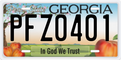 GA license plate PFZ0401