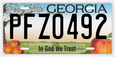 GA license plate PFZ0492