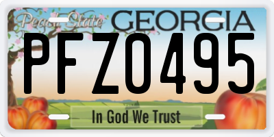 GA license plate PFZ0495