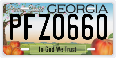 GA license plate PFZ0660