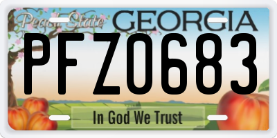 GA license plate PFZ0683
