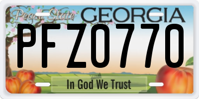 GA license plate PFZ0770