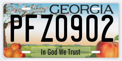 GA license plate PFZ0902