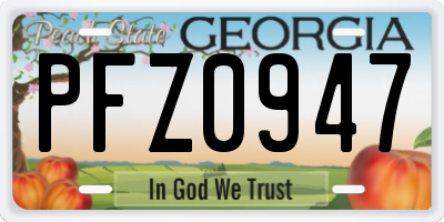 GA license plate PFZ0947