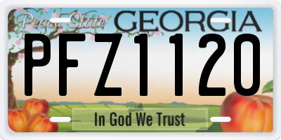 GA license plate PFZ1120