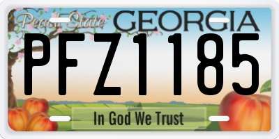 GA license plate PFZ1185