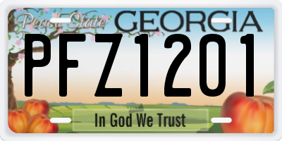 GA license plate PFZ1201